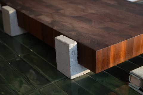 The SB Block: Walnut End Grain Board with Concrete Base