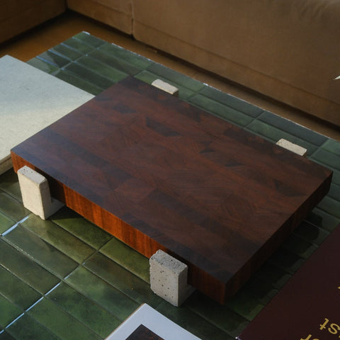 The SB Block: Walnut End Grain Board with Concrete Base